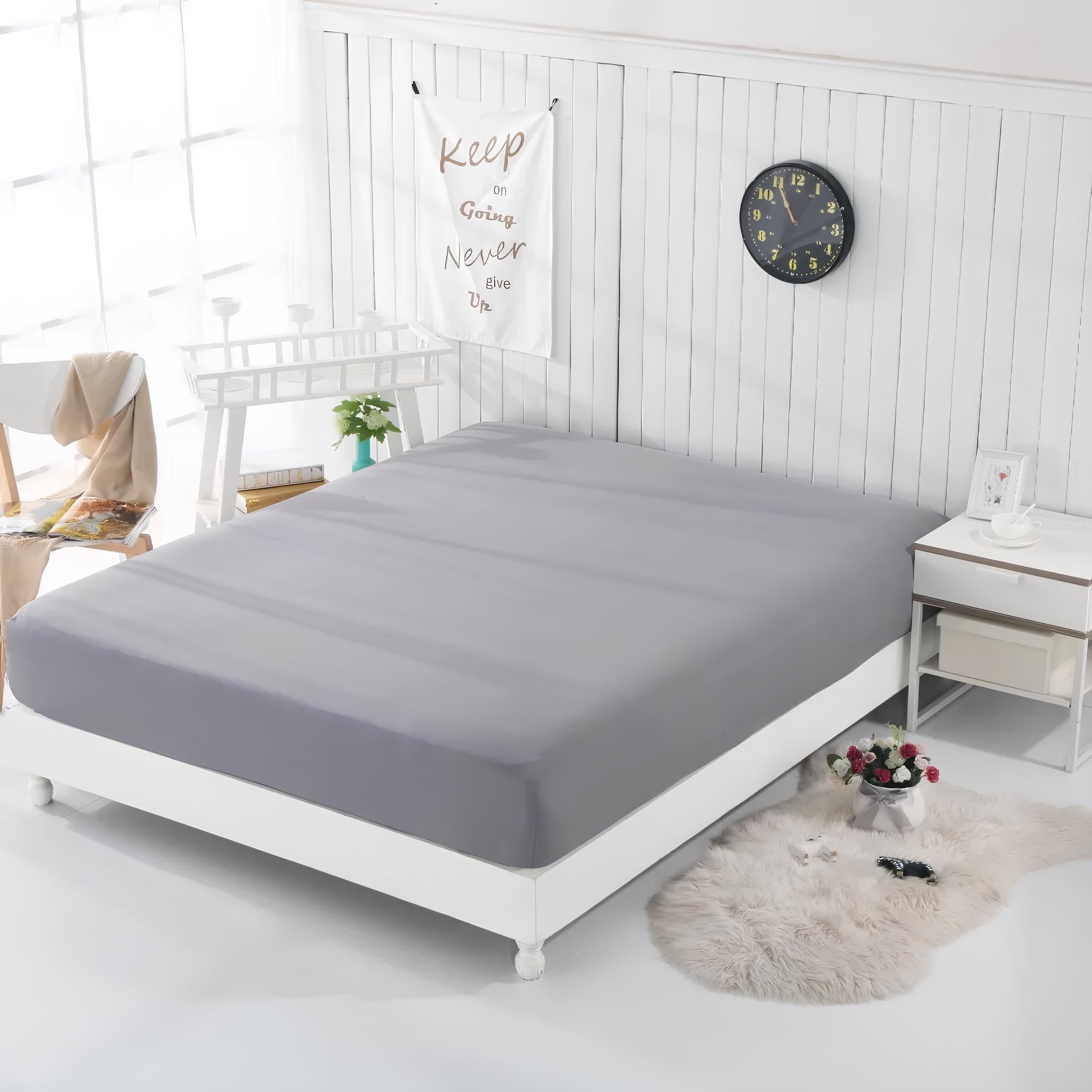 SolaGround Silver Jordseng Fitted Sheet Med Jordkabel