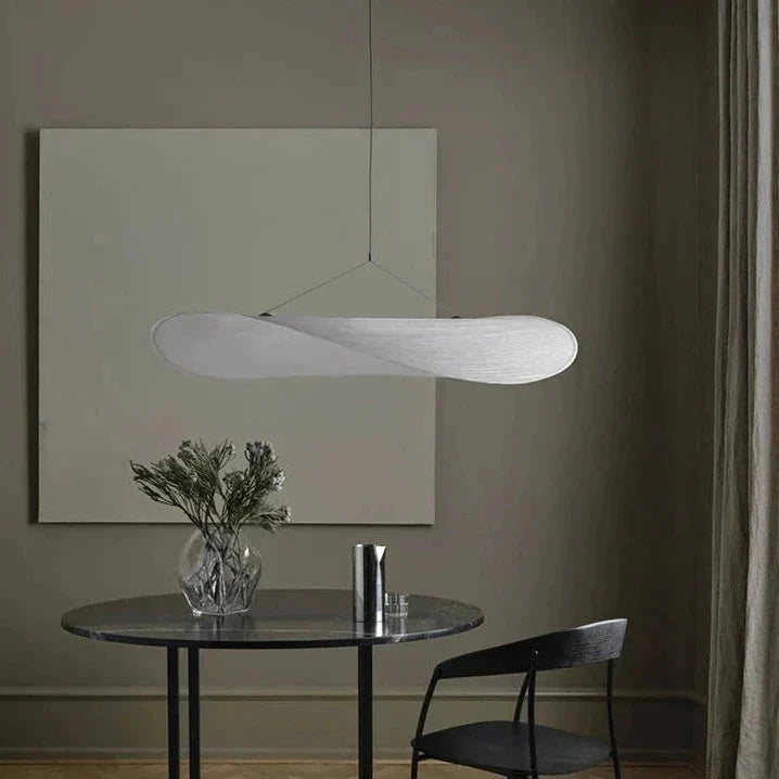 Lyra Pendelampe med LED Accent Tyvek Skærm og Chip Mønster