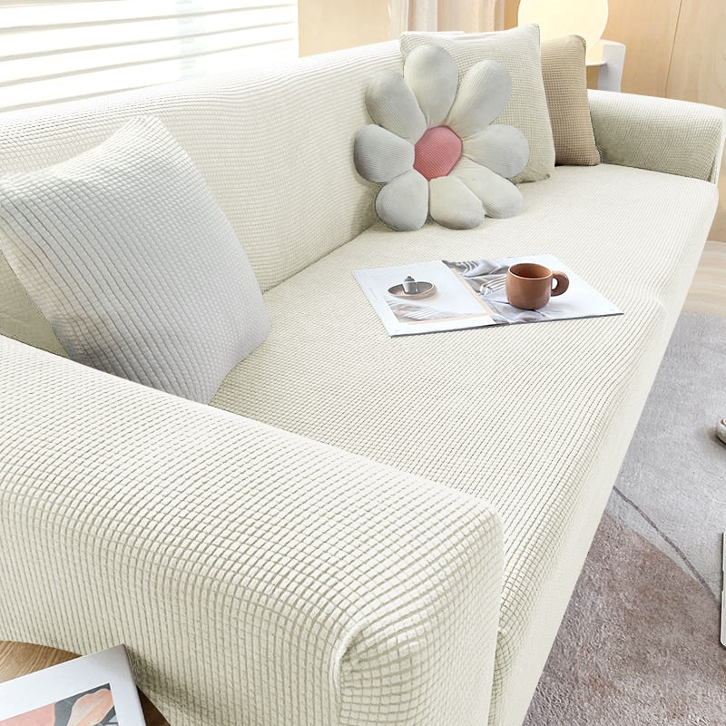Elastisk Sofa Betræk Antiskrid Bagside Vaskbar Passer til 1 til 3 Sæders Sofaer
