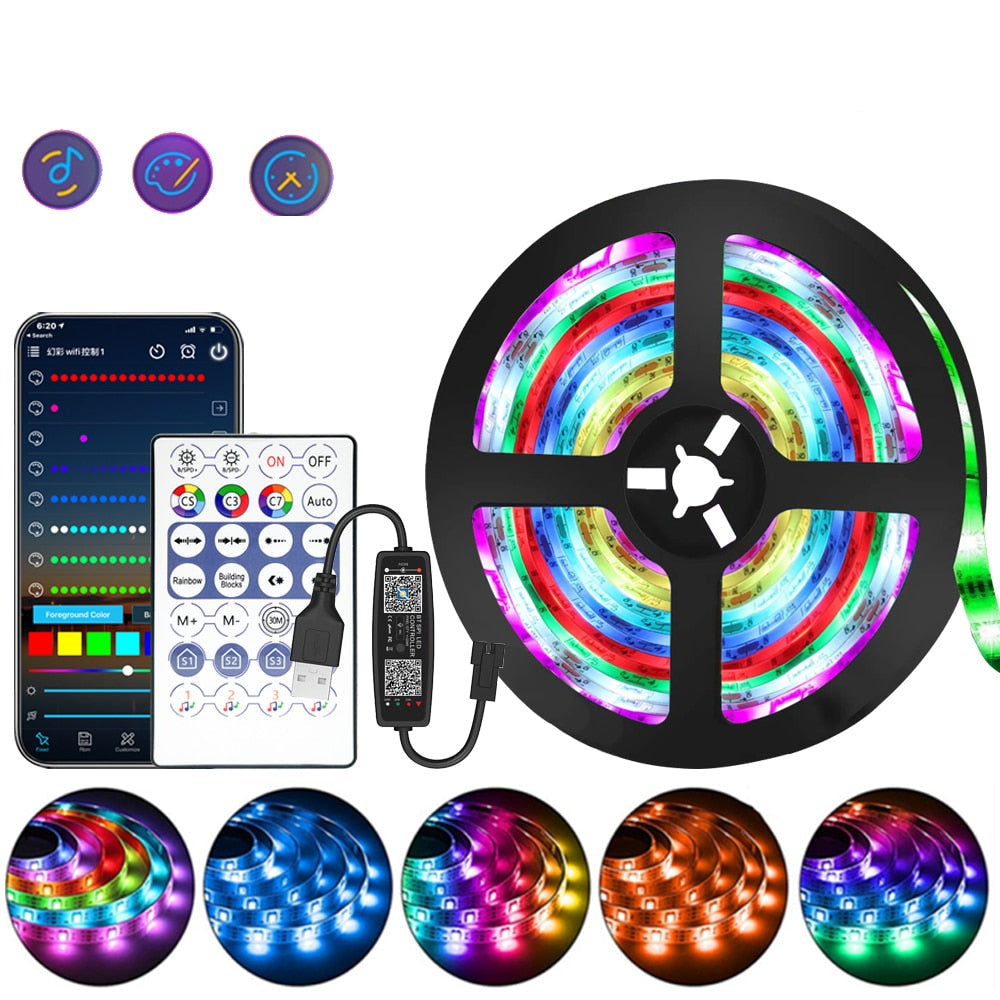 1M-20M RGB LED Lysstripe 5V LED