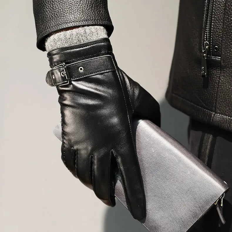 Læderhandsker Med Cashmere Manchetter Til Koldt Vejr