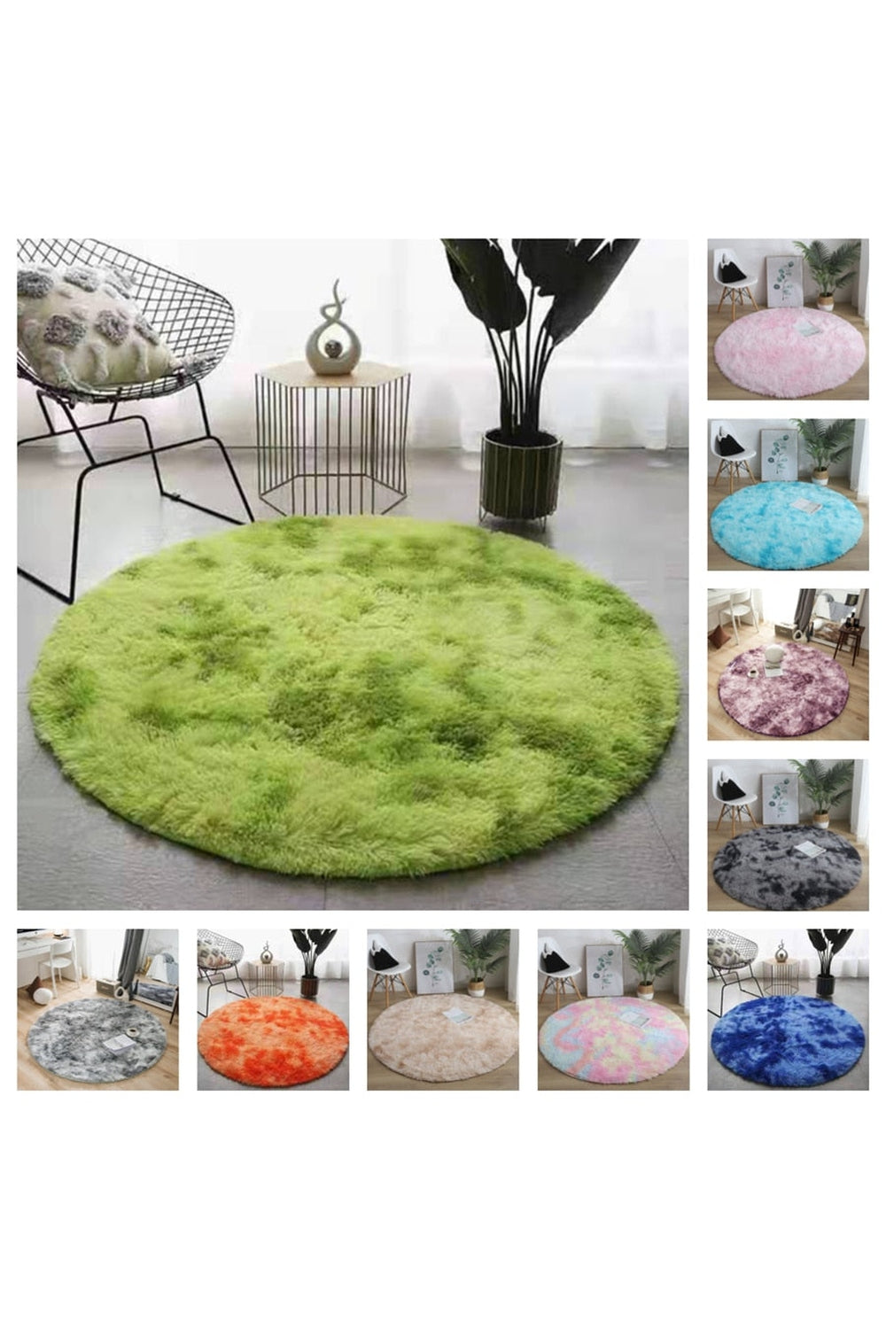 Myk Fluffy Rund Tæppe