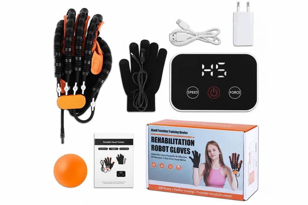 Autonom Hands rehabiliteringshandske med separate fingerkontroller og spejlvendt udsigt