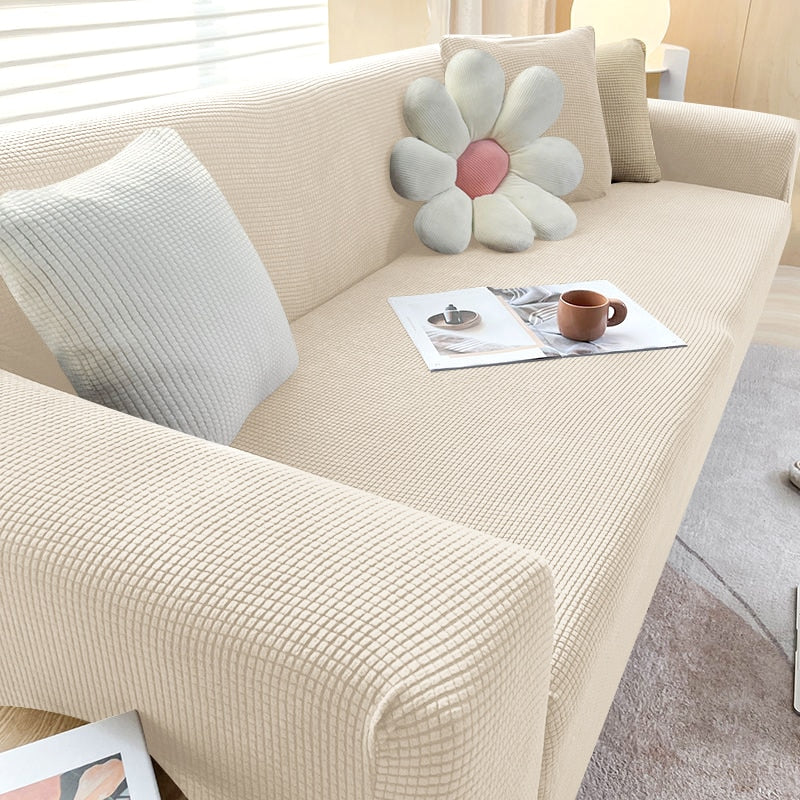 Elastisk Sofa Betræk Antiskrid Bagside Vaskbar Passer til 1 til 3 Sæders Sofaer