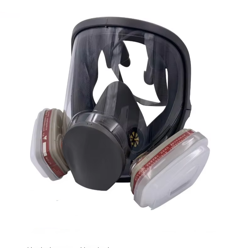 Omfattende helansigts respirator sikkerhedsgasmaske med anti-dug beskyttelse