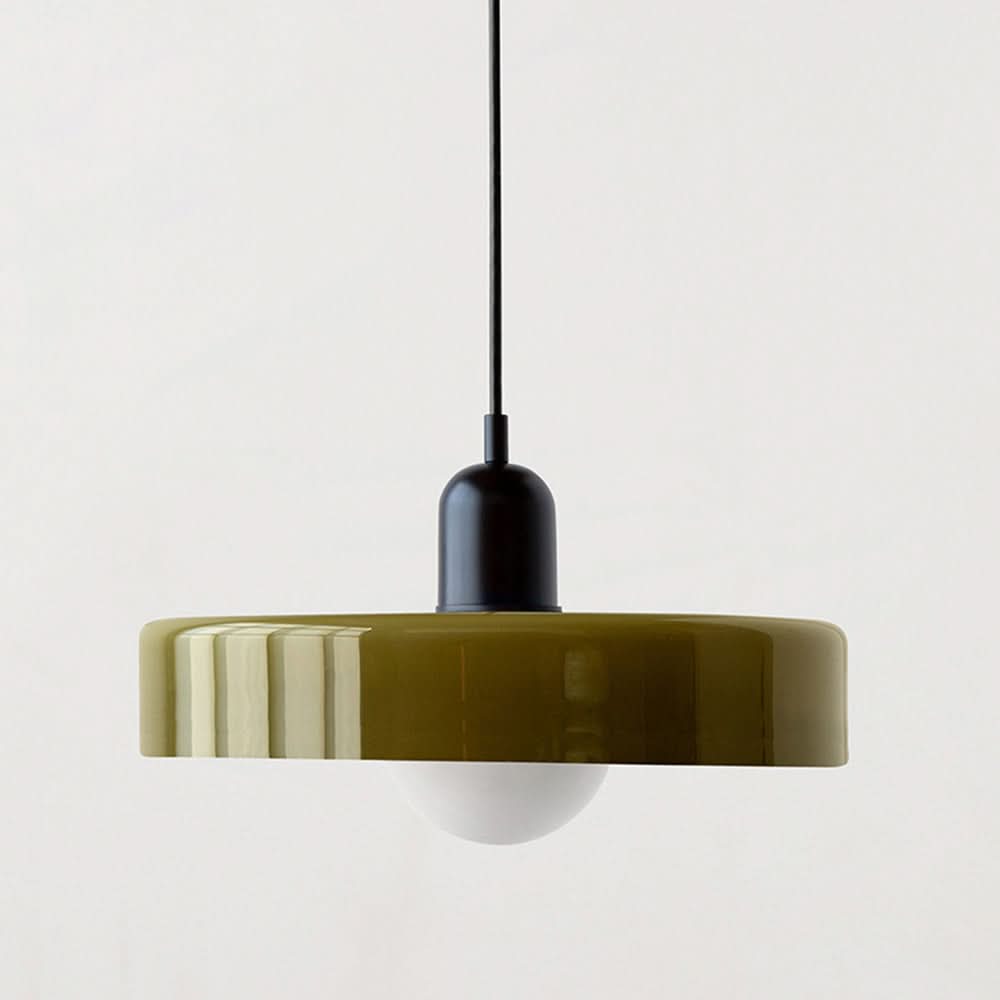Bauhaus Pendellampe i Farget Glas med Justerbart Ophæng