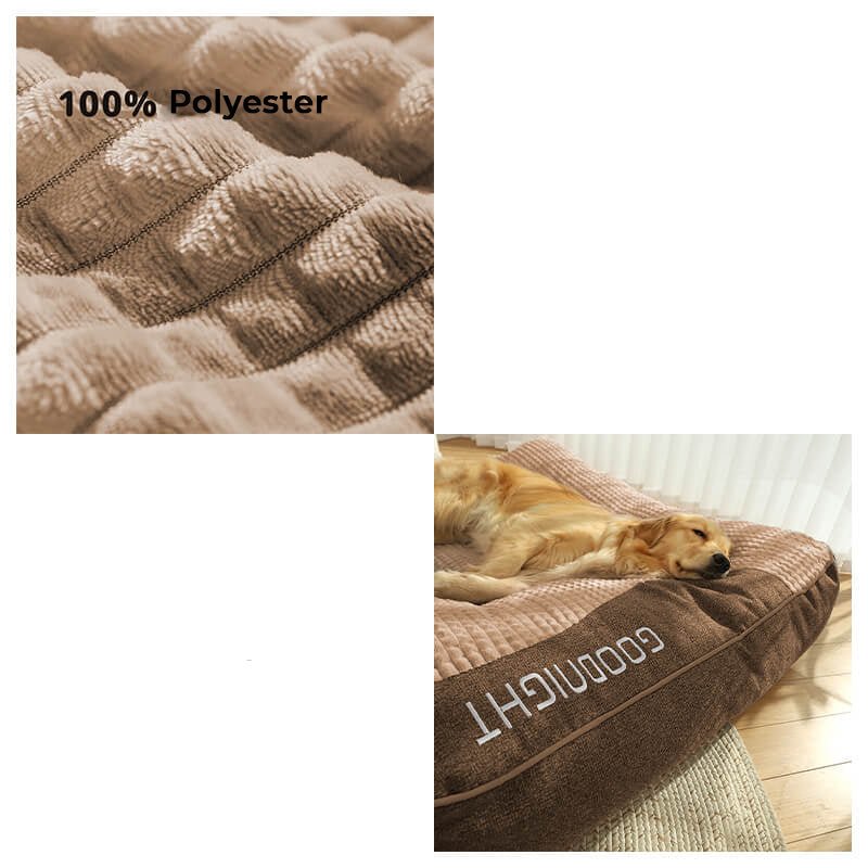 Stor ripebestandig hundeseng med ortopædisk rygstøtte