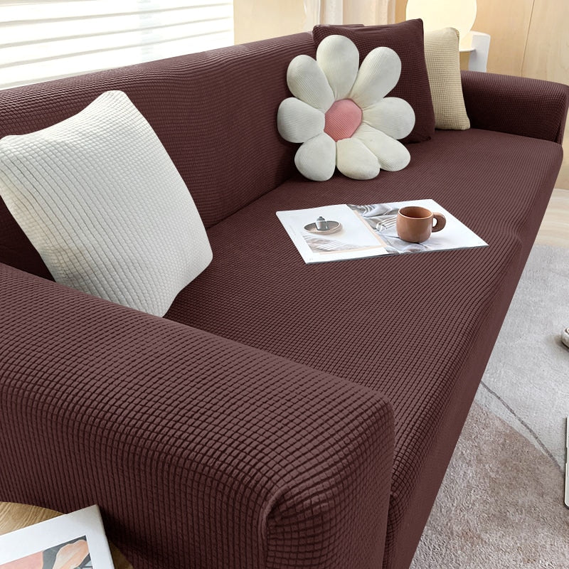 Elastisk Sofa Betræk Antiskrid Bagside Vaskbar Passer til 1 til 3 Sæders Sofaer