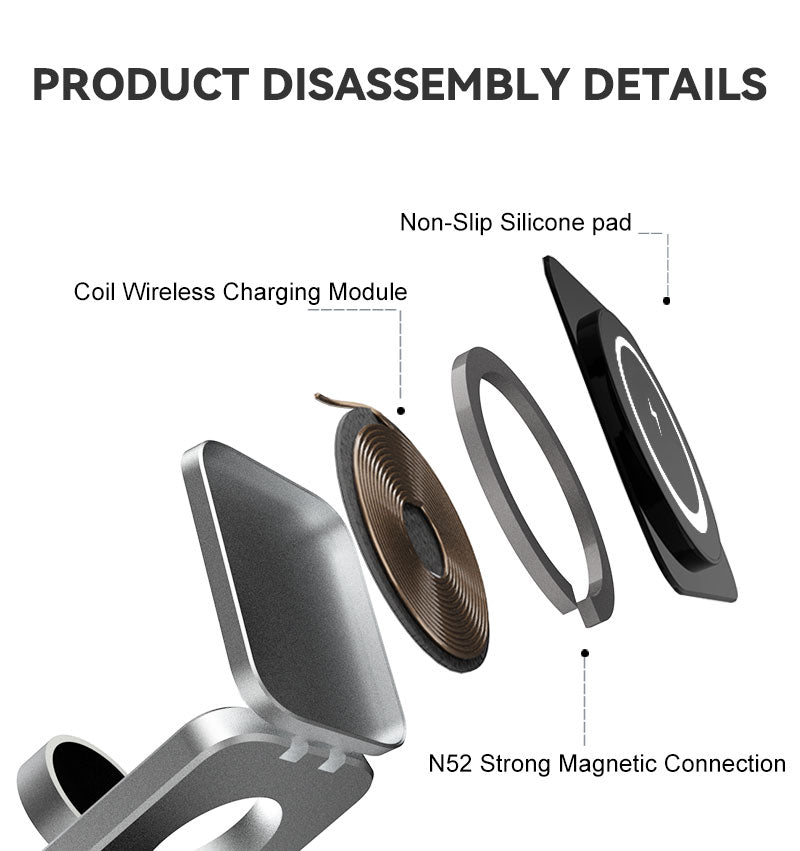 Kompakt Magnetisk Foldbar Trådløs Oplader til iPhone og AirPods