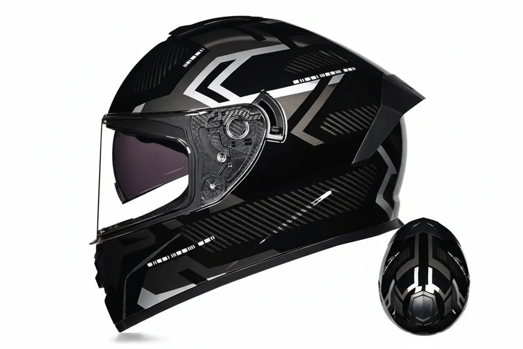LVS-701 Vintervarme Full Face Hjelm Med Dobbelt Visir System