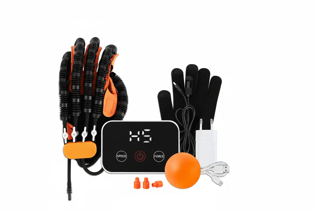 Autonom Hands rehabiliteringshandske med separate fingerkontroller og spejlvendt udsigt