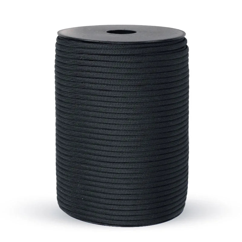 550 Militærstandard Paracord Snor: 100m 4mm Udendørs overlevelsesudstyr til faldskærm, telt, lanyard, bælte - 9-kerners snor til camping & nødsituationer