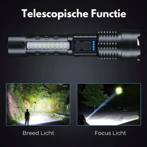 Højtydende militær lommelygte med 5000 lumen