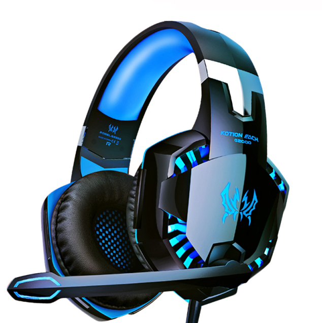 Spilleheadset til PC Bass Stereo Over-Ear Hovedtelefoner Casque Laptop Mikrofon