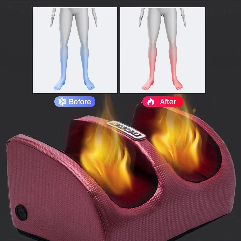 Fodmassageapparat med opvarmet æltning og shiatsu for hurtig lindring