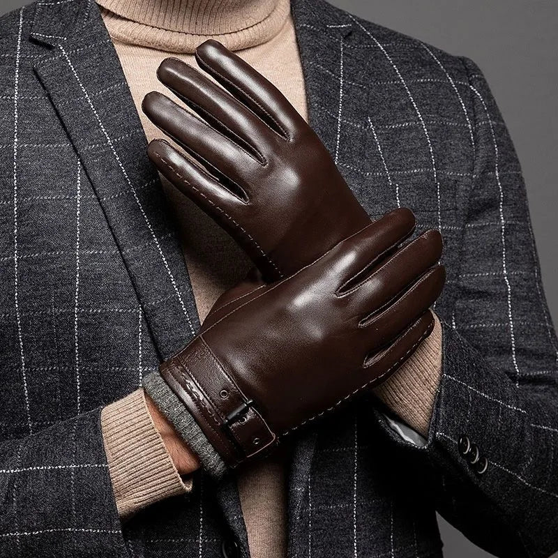 Læderhandsker Med Cashmere Manchetter Til Koldt Vejr