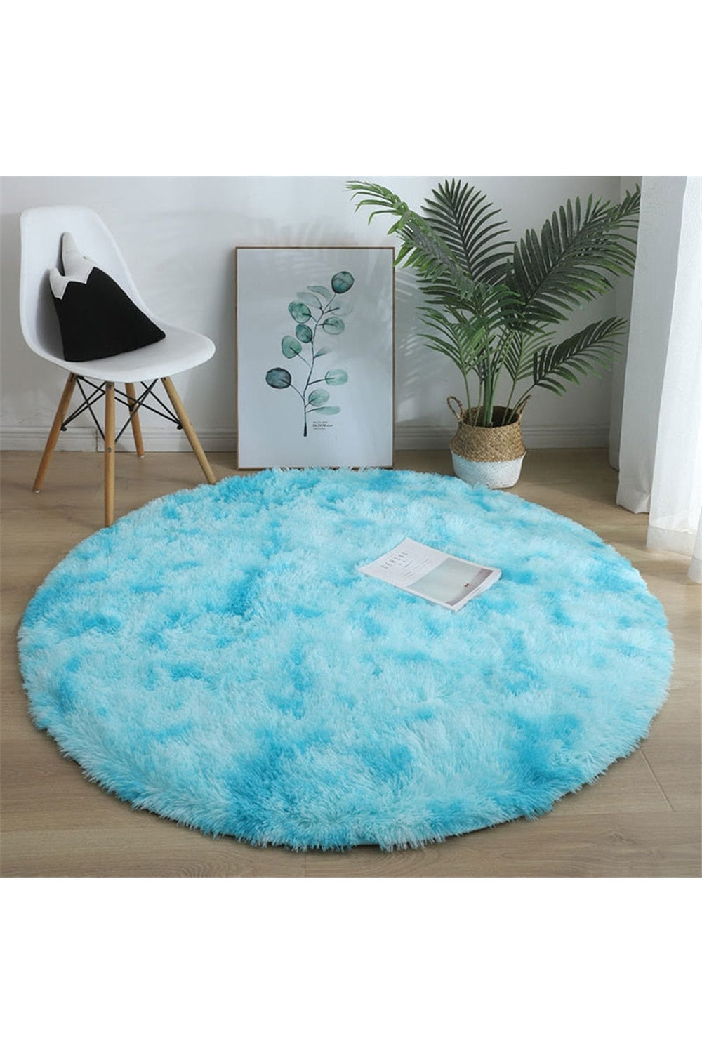 Myk Fluffy Rund Tæppe