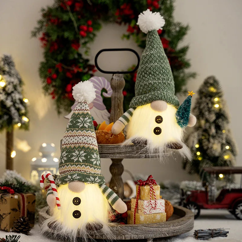 Jule nisse dekoration | LED natlys | Varm glød ferie ornament