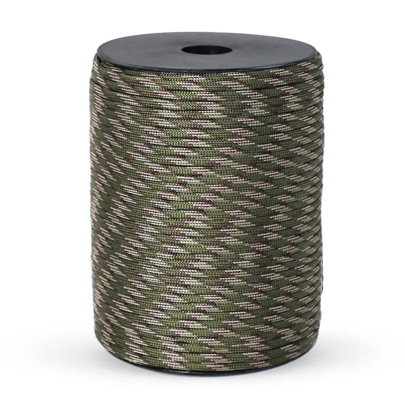 550 Militærstandard Paracord Snor: 100m 4mm Udendørs overlevelsesudstyr til faldskærm, telt, lanyard, bælte - 9-kerners snor til camping & nødsituationer