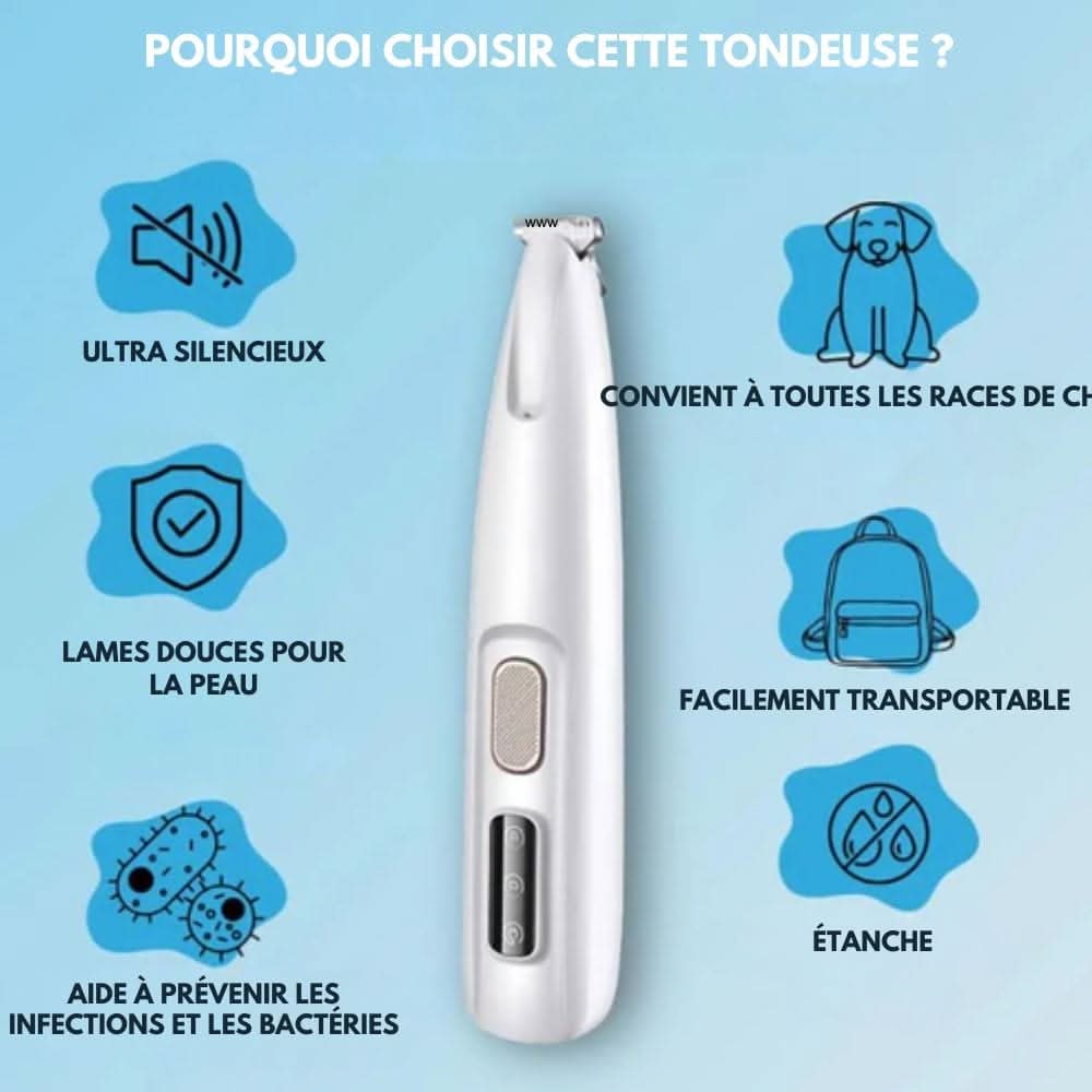 SilentPet Trimmer – Stille pels trimmer til sensitive områder på hunde & katte