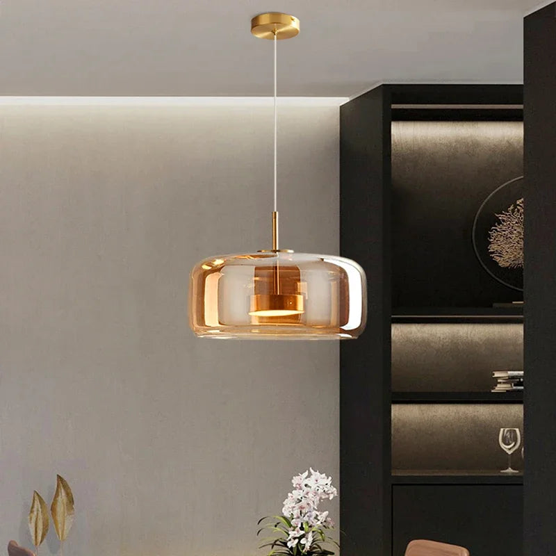 SleekChic Moderne Glaskuppel Lysekrone Til Stuer
