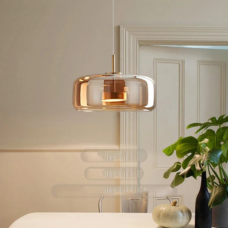 SleekChic Moderne Glaskuppel Lysekrone Til Stuer