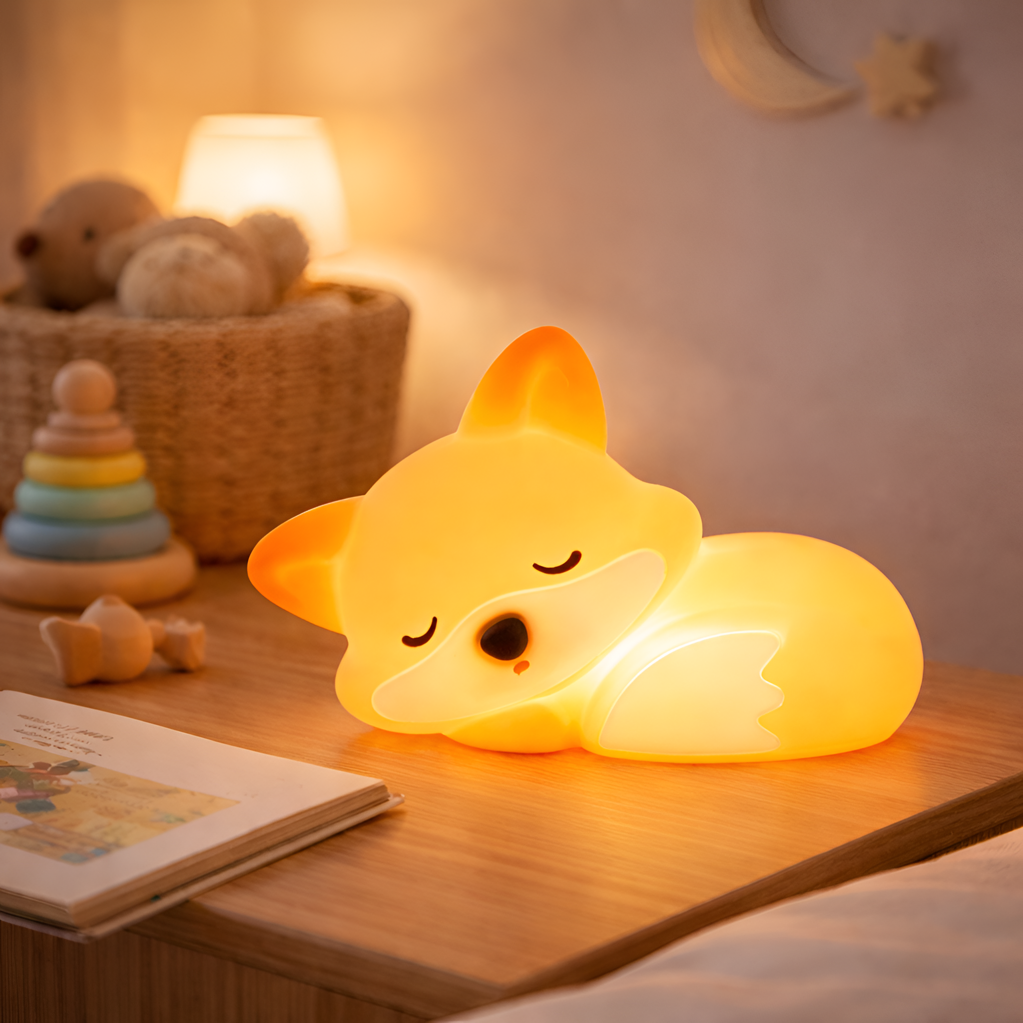 Nymera - Silikone Ræve Natlampe med USB Opladning