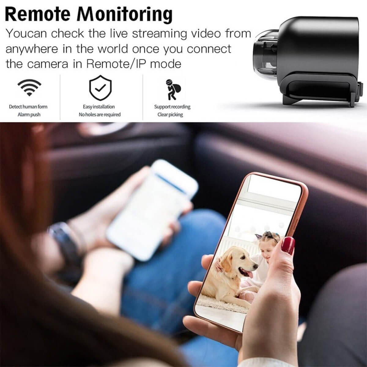 AstraGuard Mini Vandtæt Kamera Med Nattesyn 1080P IP WiFi | Petprovac