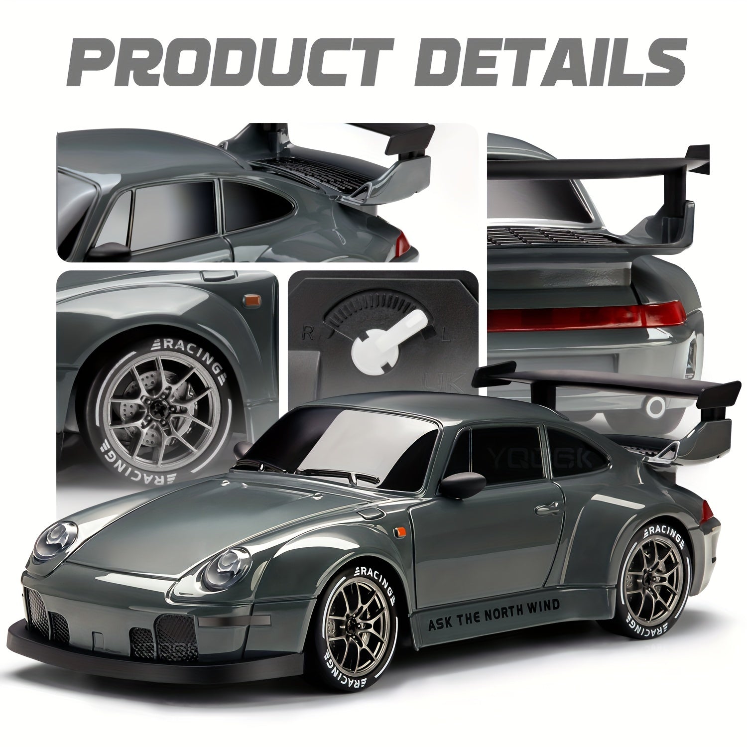 Ultimate 1:24 RC Driftbil med LED-hjul – Genopladeligt 4WD racing legetøj