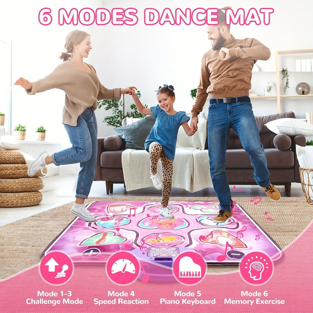 Rosa Dansemåtte til Børn med Pointfunktion og Rhythmiske Spil – Uden TV – DanceFun Måtte