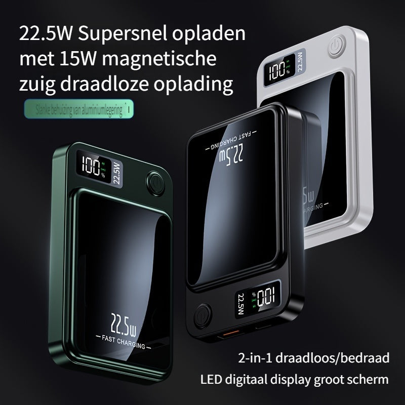 Magnetisk Power Bank – Ultra Slim med Super Hurtig Trådløs Opladning