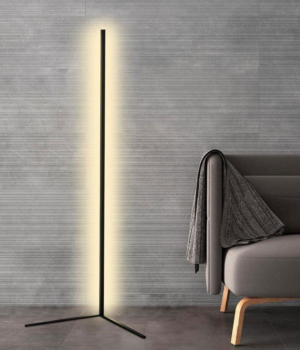 Minimalistisk LED Gulvlampe med Dæmpbare Lystilstande og Moderne Lineært Design