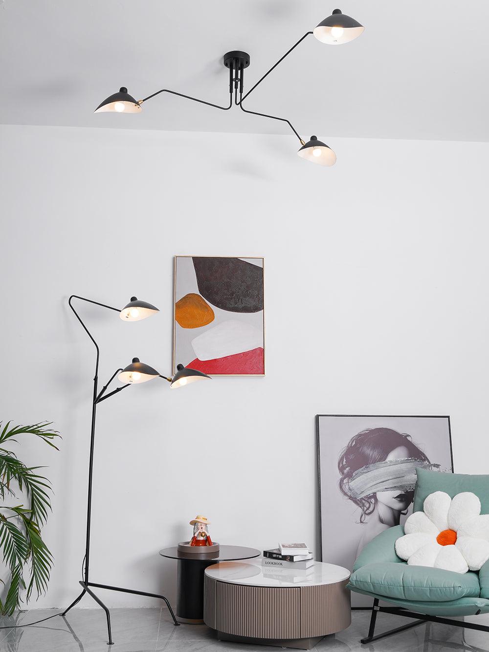 Serge Mouille Justerbar Loftlampe - Multi-Arm Design
