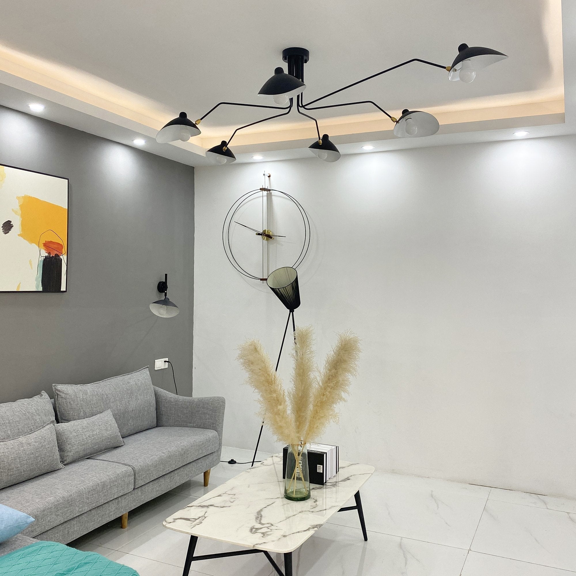 Serge Mouille Justerbar Loftlampe - Multi-Arm Design