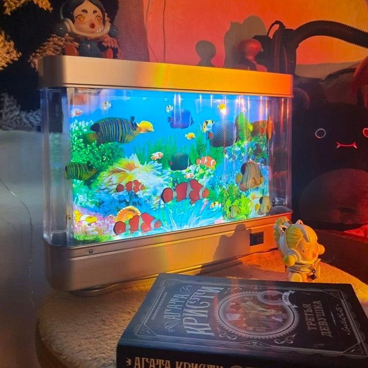 AquaHaven LED akvarielampe | Stressaflastende akvarielys med tropisk fiskedisplay