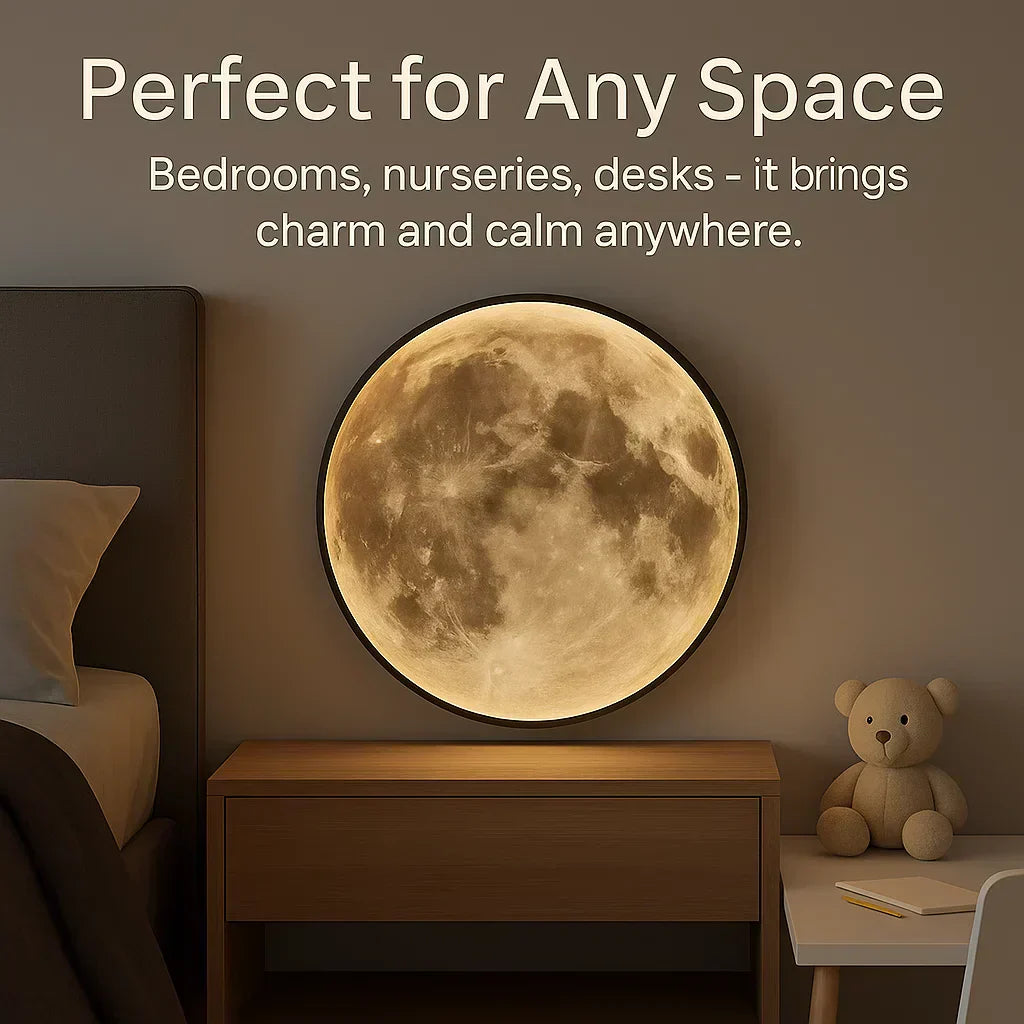 NovaLume Moon Glow LED Lampe med Dæmper til Blød Hyggelig Atmosfære i Soveværelset