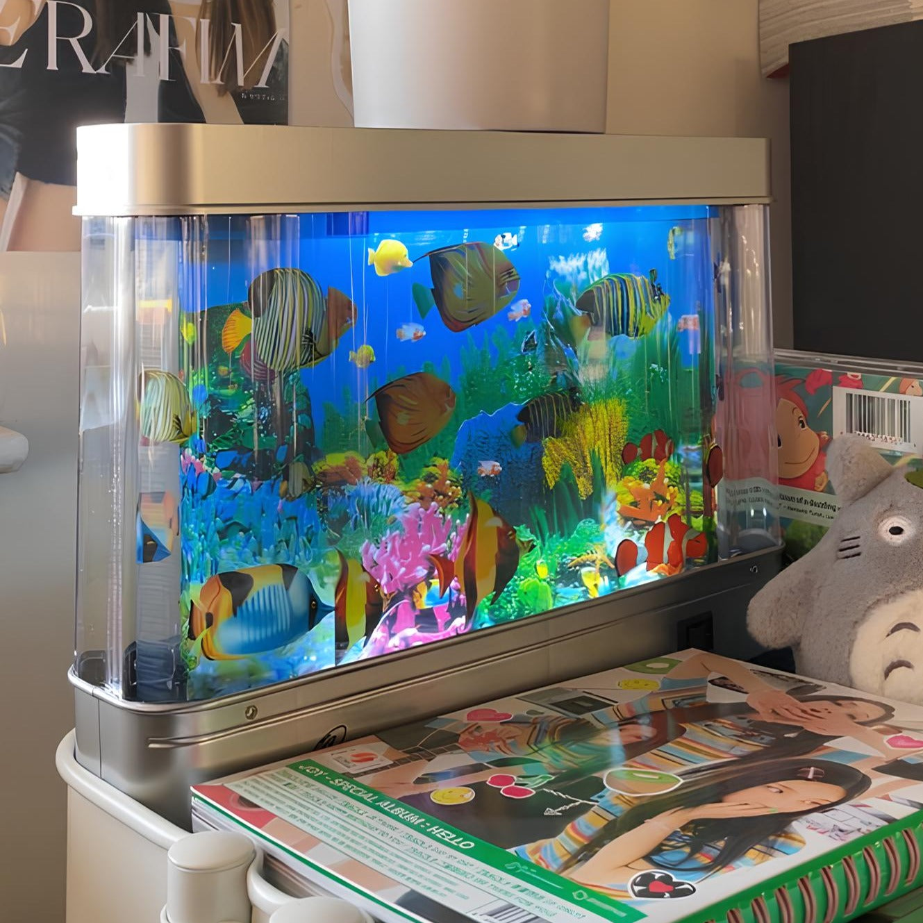 AquaHaven LED akvarielampe | Stressaflastende akvarielys med tropisk fiskedisplay