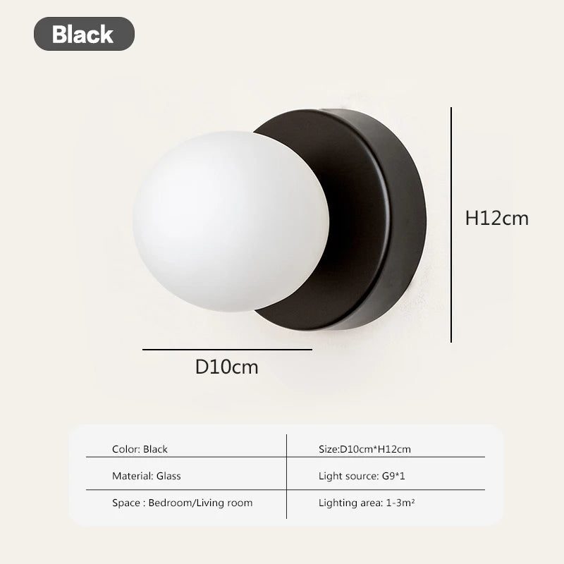Nordisk G9 Base Glas Væglampe Minimalistisk Sconce til Soveværelse