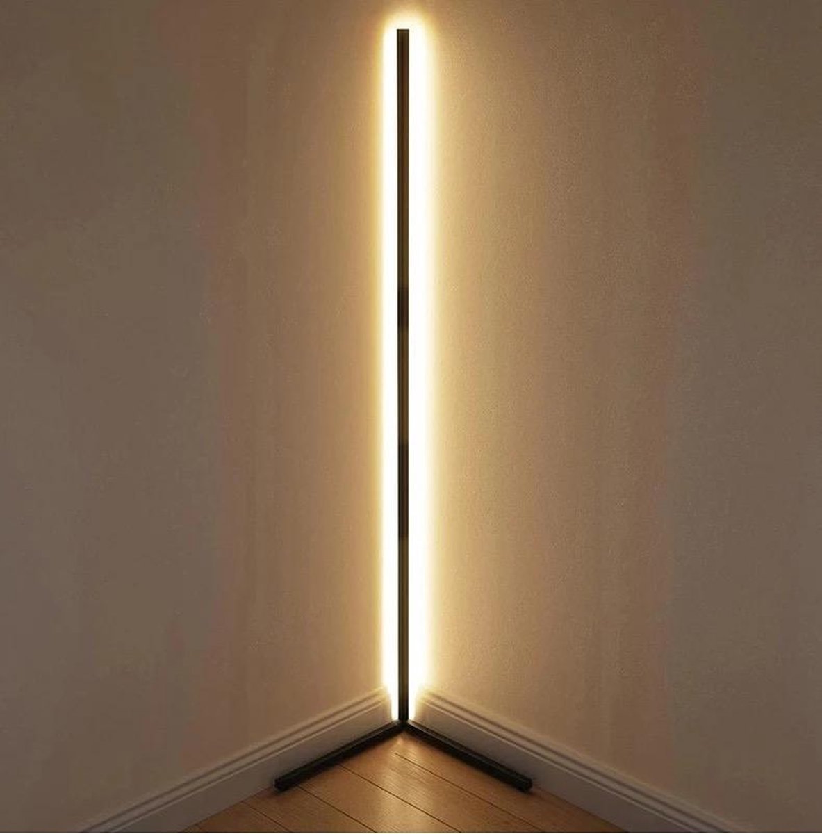 Minimalistisk LED Gulvlampe med Dæmpbare Lystilstande og Moderne Lineært Design