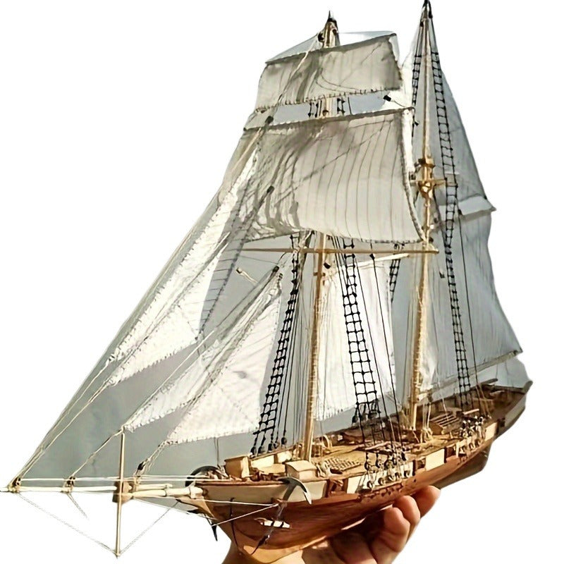 Klassisk Træsejlskib Model – Detaljeret 3D Puzzle for Skibsentusiaster