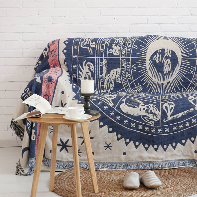 Bohemian Frynse Strikket Sofa Plaid