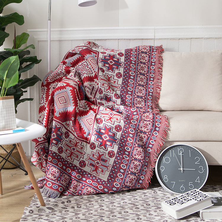 Bohemian Frynse Strikket Sofa Plaid