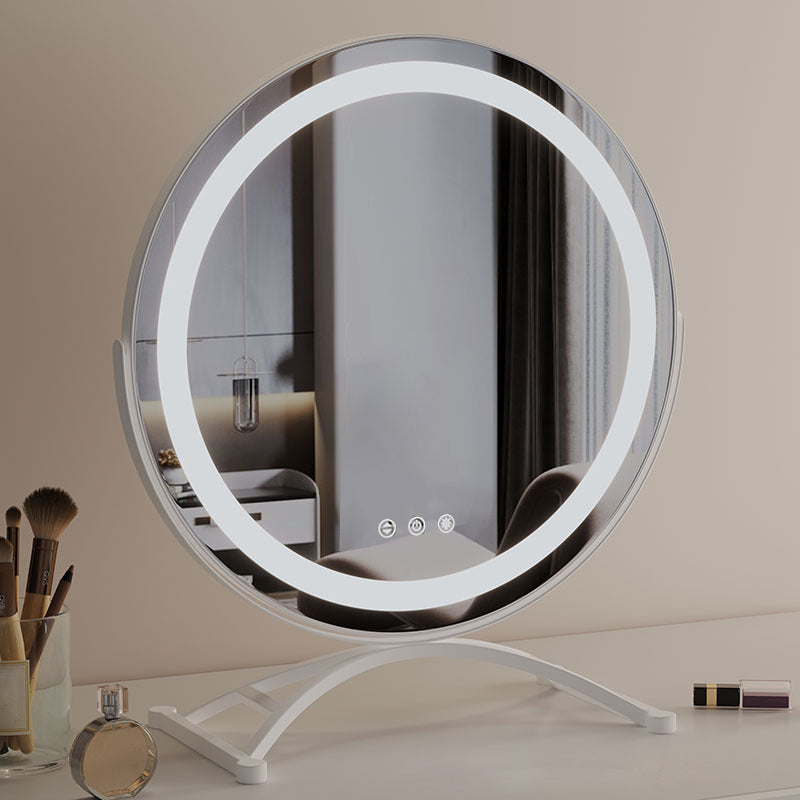 Spejl med Dimmbar LED Lys og 360 Grad Rotation, Touch Kontrol