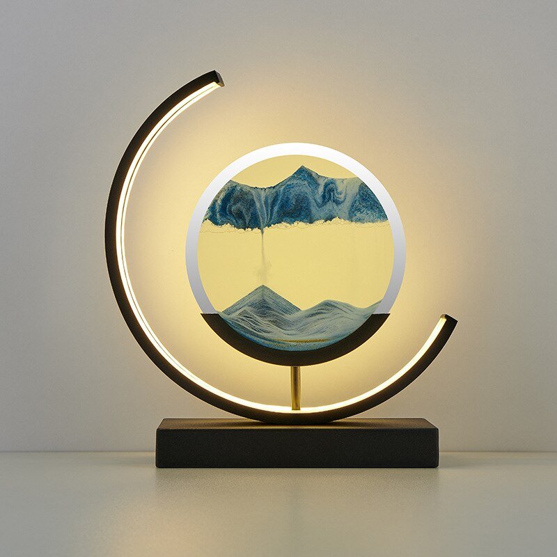 Deko LED Bordlampe | Moderne Designer Lampe | Sandbillede til Drejning | SandScape