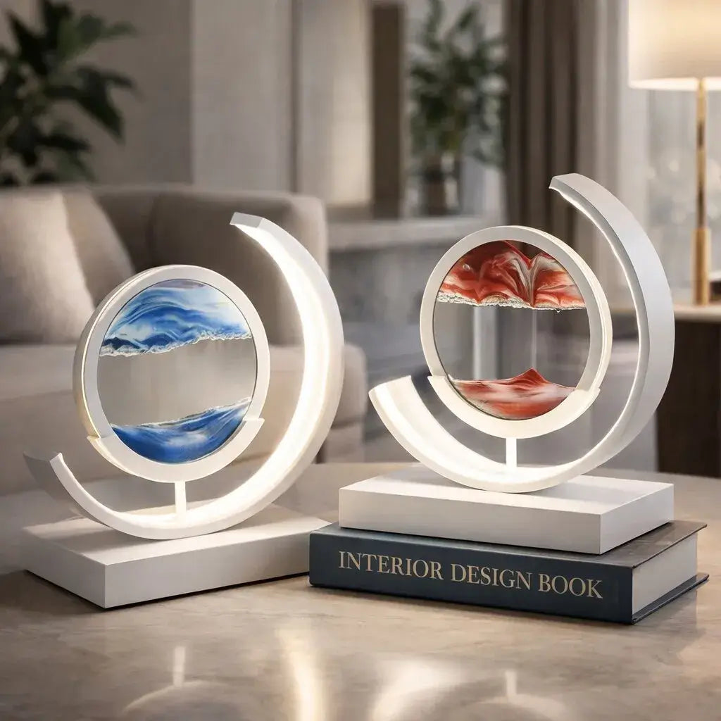 Deko LED Bordlampe | Moderne Designer Lampe | Sandbillede til Drejning | SandScape