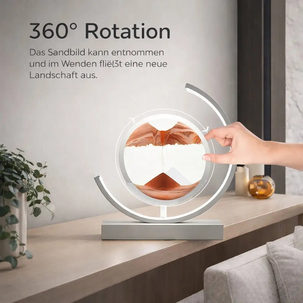 Deko LED Bordlampe | Moderne Designer Lampe | Sandbillede til Drejning | SandScape