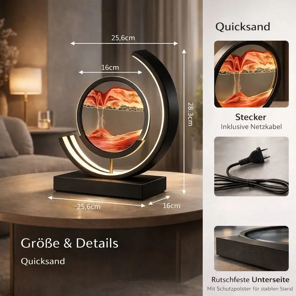 Deko LED Bordlampe | Moderne Designer Lampe | Sandbillede til Drejning | SandScape