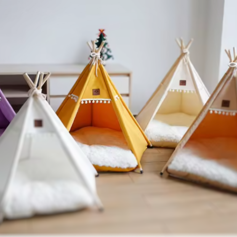 Deluxe Pet Teepee til Katte & Hunde i Lærred