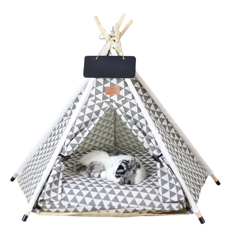 Deluxe Pet Teepee til Katte & Hunde i Lærred
