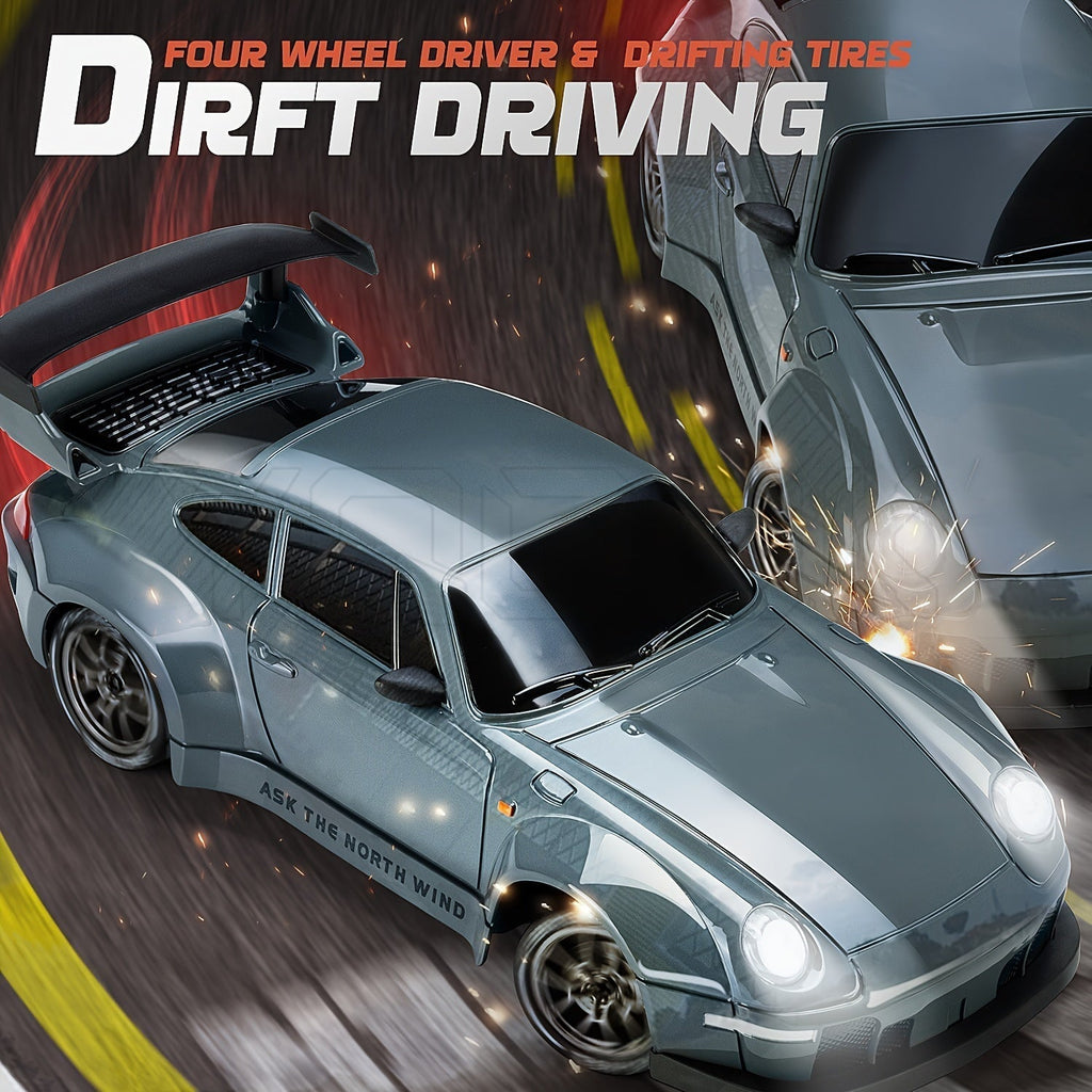 Ultimate 1:24 RC Driftbil med LED-hjul – Genopladeligt 4WD racing legetøj